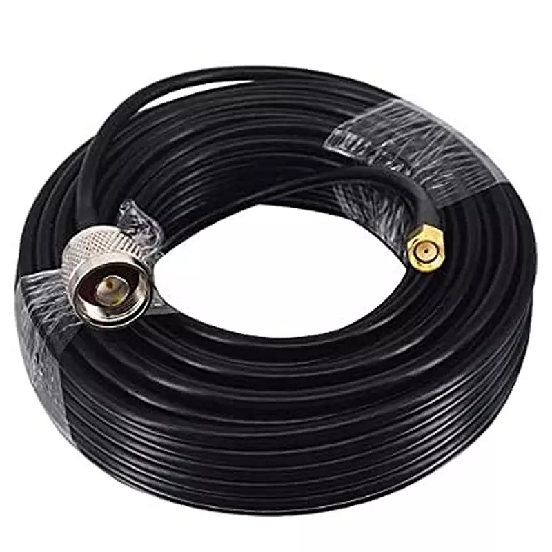 GENERIC RG-58 N-Male to RP-SMA Male Coaxial Pigtail Jumper Antenna Extension Cable PVC Jacket Brass Conductor 25 m Length, CA0427