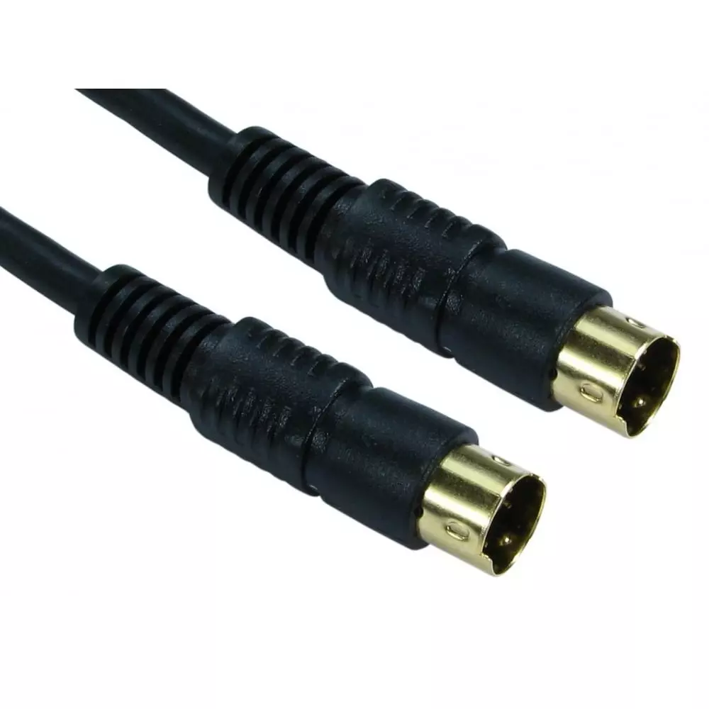 RS PRO DIN Cable 5 m Black Polyvinyl Chloride S-VHS Male, 2862879