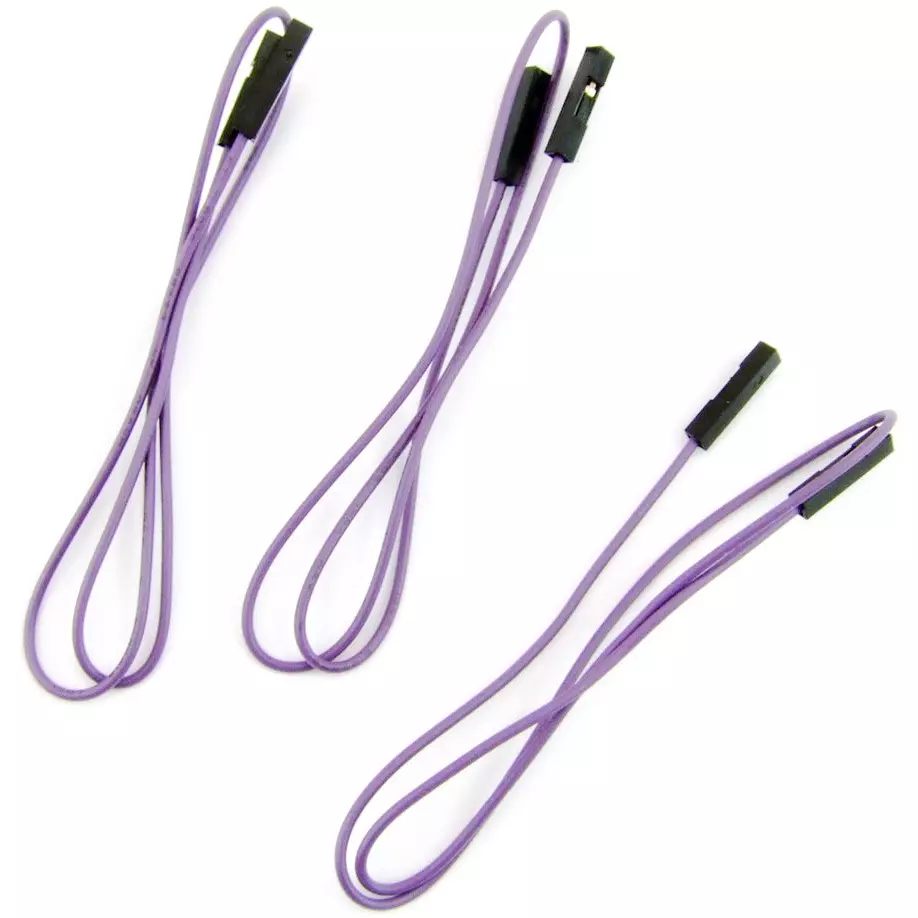 Kyoritsu Electronics Cable Purple UL1007 AWG26 Cable 1 S (Socket) -1 S (Socket) Cable type, 311-208-8 (Pack of 3)