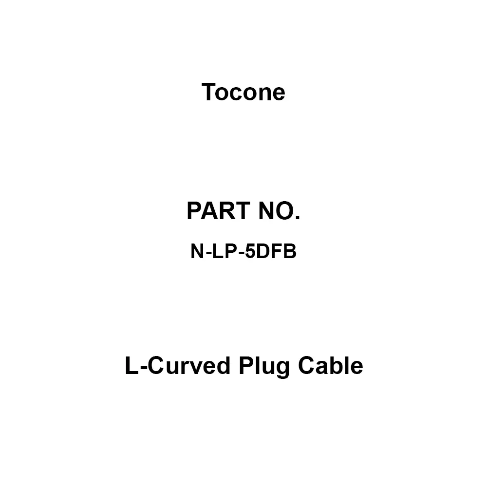 Tocone L-Curved Plug Cable Plug Cutting Shape Correspondence Rohs Directive 5 D-FB, 5 D-FV Suitable Cable, N-LP-5DFB