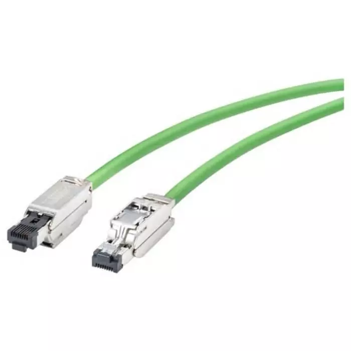 Siemens 5m Cat6a, Green RJ45 to Male RJ45, Aluminium foil with a Braided Tin-Plated copper wire screen Shielded, 6XV18785BH50