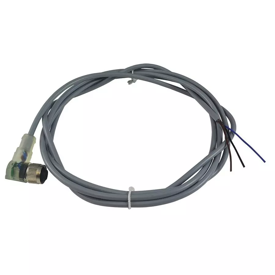 TELEMECANIQUE SENSORS Female M12 Cordset, Right Angle, 3 Position, Pnp Led, 2M, Xzcpv1340L2