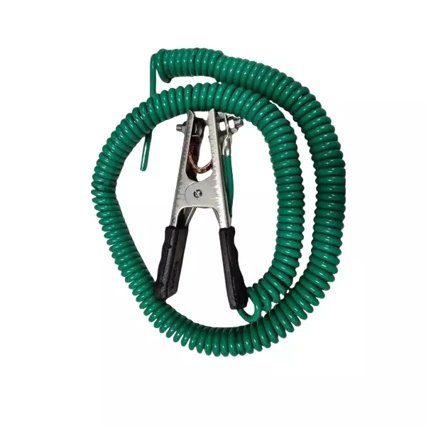 Manlon Spiral Earthing Cable with SS Clamp at one end Green 1 Core 2.5 Sqmm Conductor Size, 5 m Length