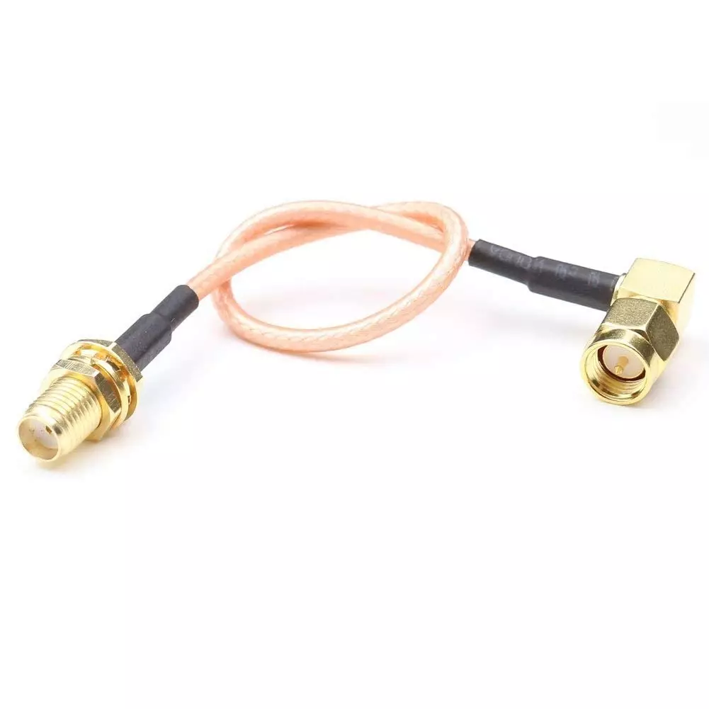 NBR RG-316 SMA Male Right Angle 90° to SMA Female Straight Low Loss Coaxial Jumper Cable 50 Ω Impedance 20 cm, Multi Color