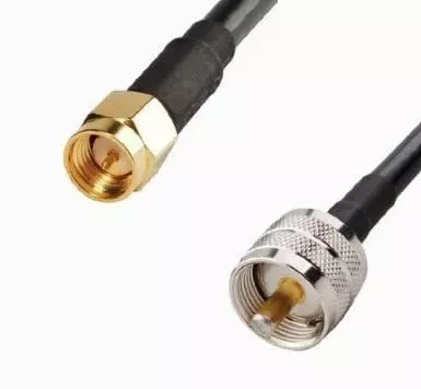NBR RG-58 SMA Male to UHF Male Ultra Low Loss Antenna Extension Cable 50 cm Length Black, UHF PL259