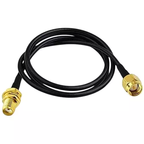 GENERIC RG-58 SMA Male to SMA Female Coaxial Antenna Extension Cable 40 cm Length, Black