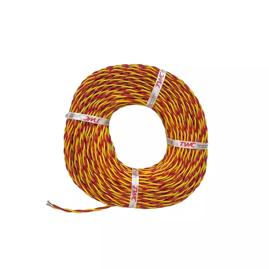 GENERIC Electrical Wire CCA Copper Flexible 1100 V FR-PVC Insulation 2-Core 0.75 Sq.mm Size 8 m Length, EP038