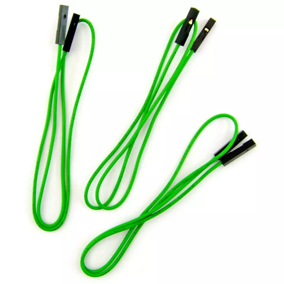 Kyoritsu Electronics Cable Green UL1007 AWG26 Cable 1 S (Socket) -1 S (Socket) Cable type, 311-208-6 (Pack of 3)