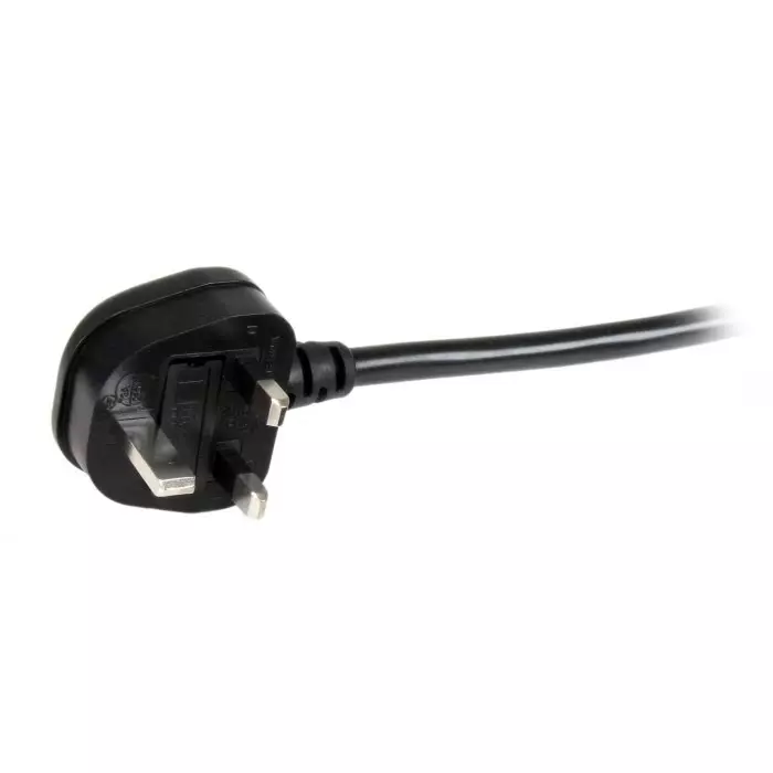 StarTech.com Right Angle CEE 7/7 Plug to Straight IEC C13 Socket Power Cord 2 m, PXTUKC192M