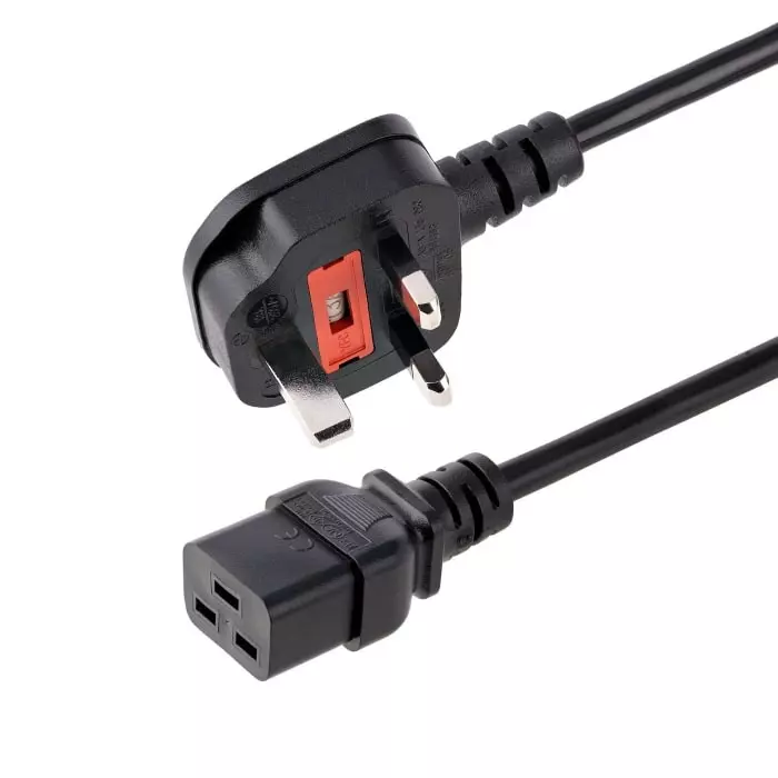 StarTech.com Right Angle CEE 7/7 Plug to Straight IEC C13 Socket Power Cord 2 m, PXTUKC192M