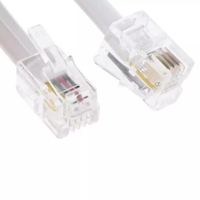 Decelect Female RJ9 to Male RJ9 Telephone Extension Cable White Sheath 1.5 m, CP162446B
