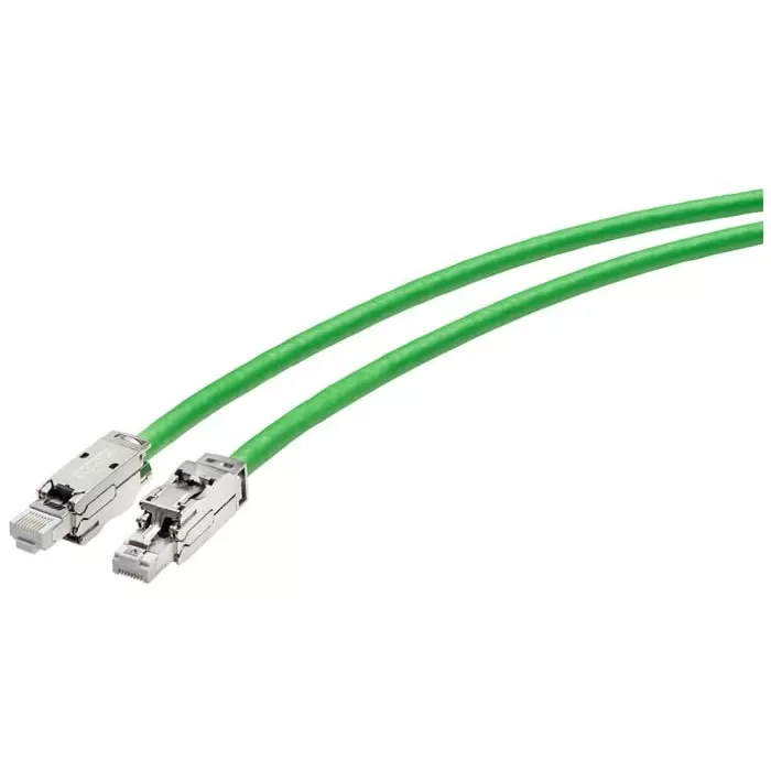 Siemens 2m Cat6a, Green RJ45 to Male RJ45, Aluminium foil with a Braided Tin-Plated copper wire screen Shielded, 6XV18785BH20