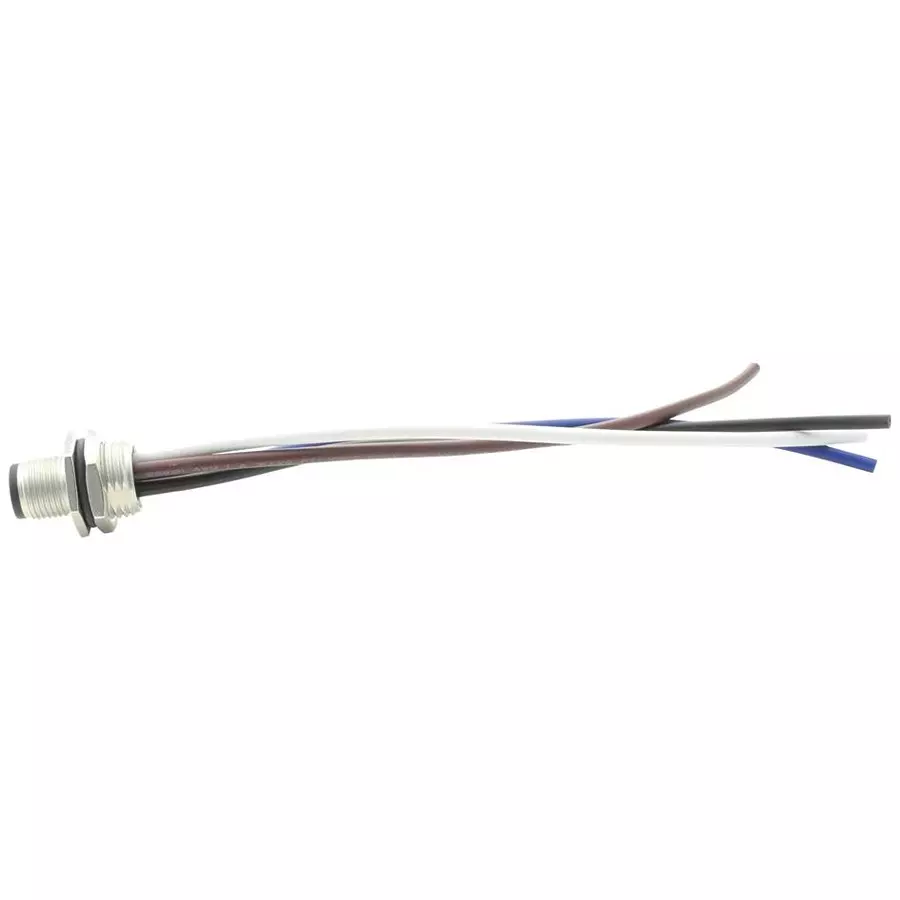 AMPHENOL LTW Sensor Cord, 4P, M12 Plug-Freeend, 150 mm, M12T-04PMMS-SF8B15