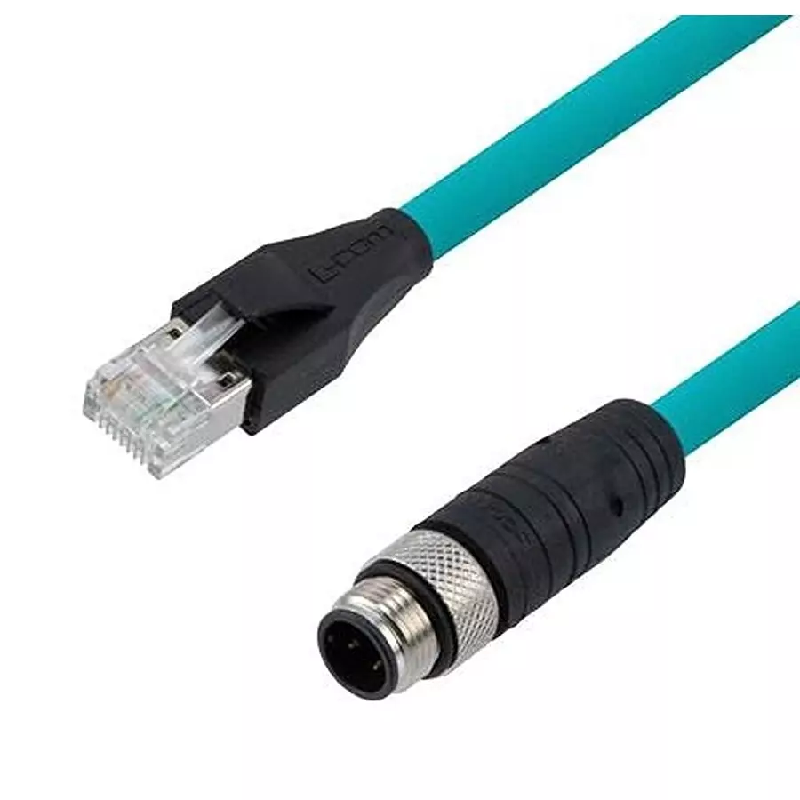 L-COM Sensor Cord, M12 Plug-Rj45 Plug, 1.6Ft, TRG504-T4T-05M