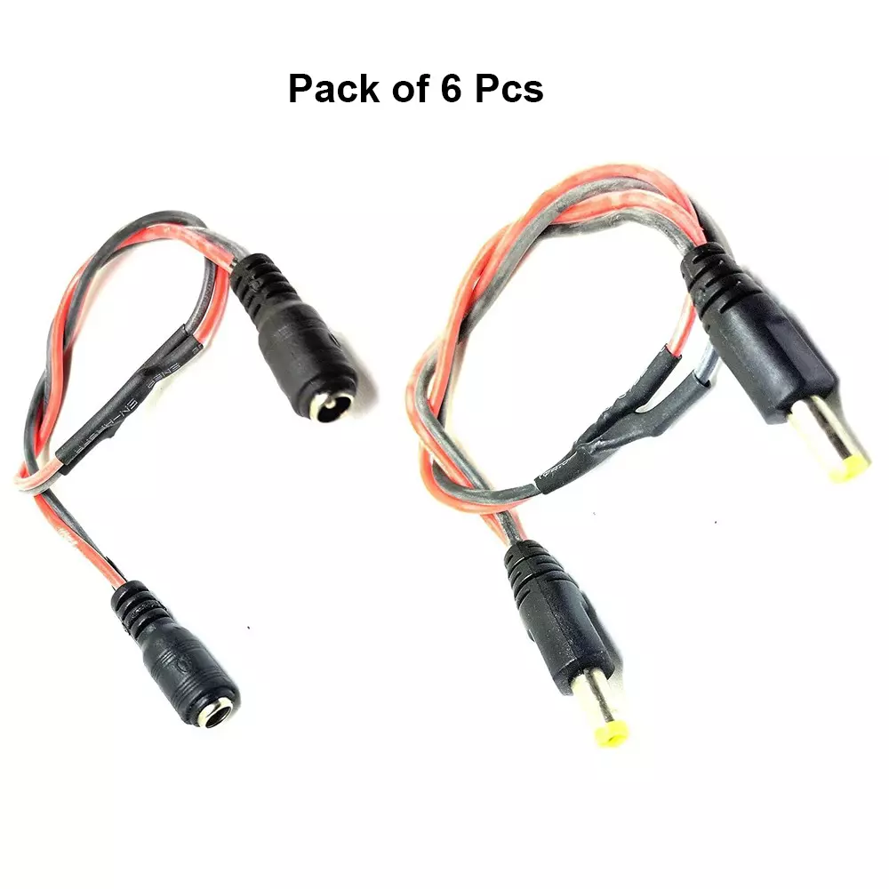 invento-dc-jack-plug-silicone-power-cable-female-to-female-male-to-male-300-mm-length-20-awg-tinned-copper-conductor-isc-3006-e3-pack-of-6-pairs