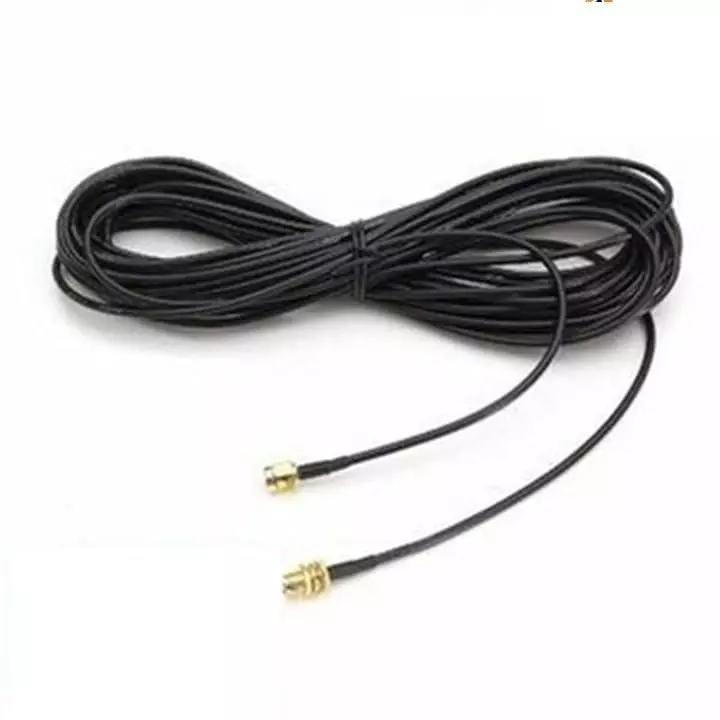 NBR RG-174 SMA Male to SMA Female Wifi Antenna Extension Cable PVC Jacket 50 Ω Impedance 5 m, Black