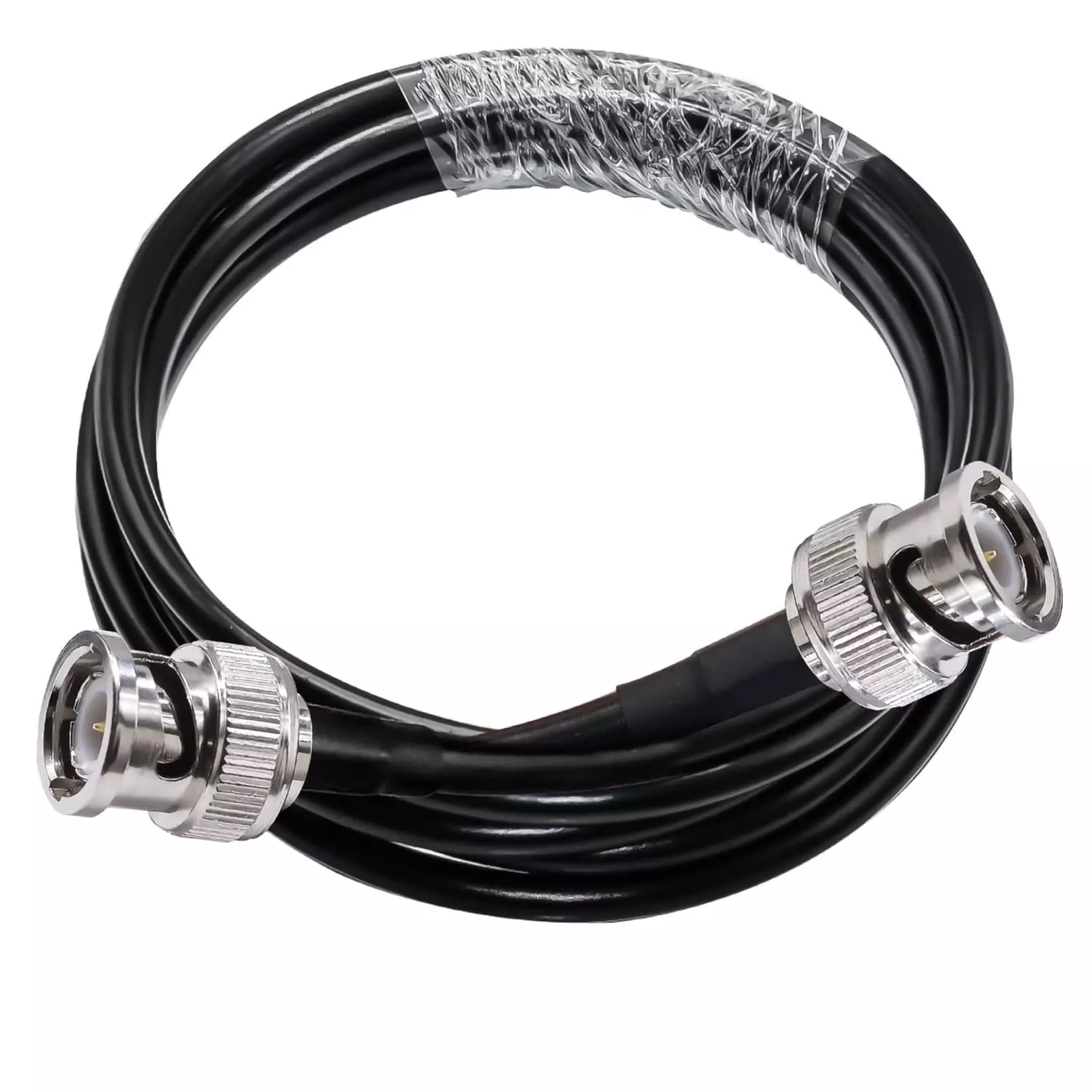 NBR RG-58 BNC Male to BNC Male Coaxial Extension Cable PVC Jacket Copper Conductor 50 Ω Impedance 5 m, Black