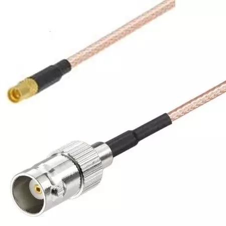 NBR RG-316 MMCX Male to BNC Female Pigtail Coaxial Cable Pure Copper Conductor 8 cm with Gold Plated Connector, Multi Color