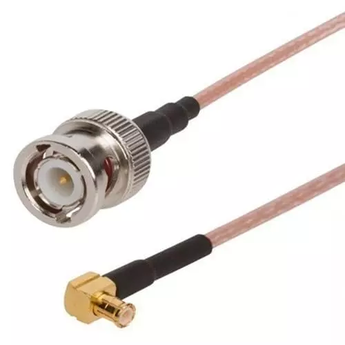 NBR RG-316 BNC Male to Right Angle MCX Male Coaxial Cable 50 Ω Impedance 10 cm Length, Multi Color