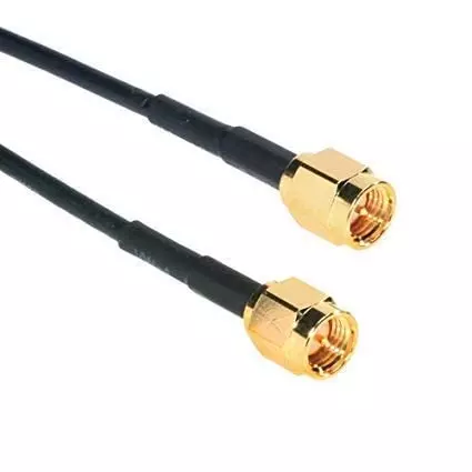 NBR RG-58 SMA Male to SMA Male Low Loss Extension Cable 50 Ω Impedance 3 m Length, Black
