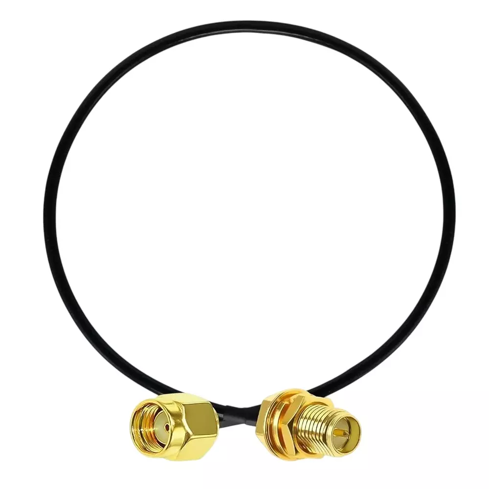 GENERIC RG-174 RP-SMA Male to RP-SMA Female Low Loss Coxial WiFi Antenna Extention Cable 50 cm Length, CA0236