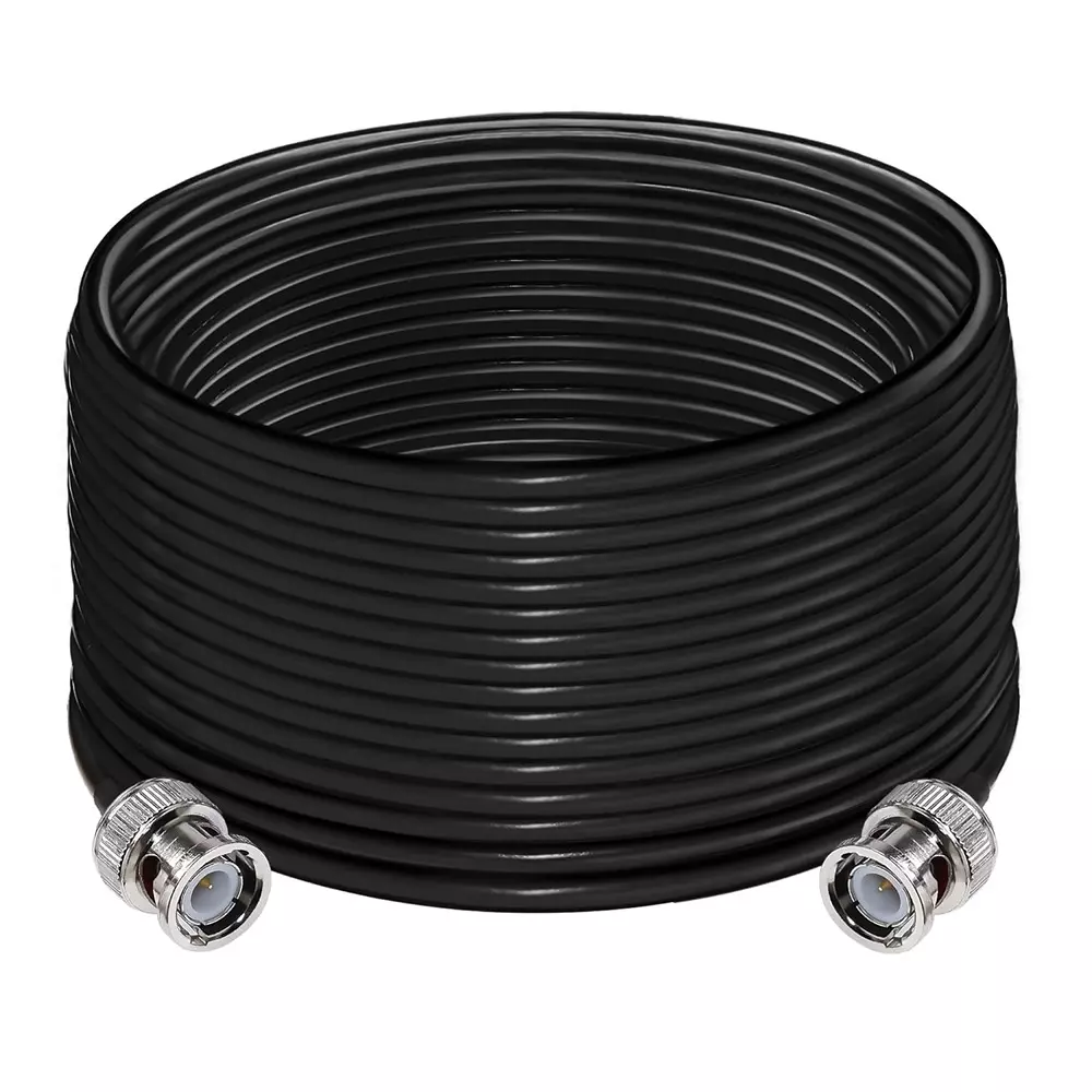 GENERIC RG-58 BNC Male to BNC Male Coaxial Jumper Extension RF Antenna Cable PVC Jacket Brass Conductor 50 m Length, CA0381