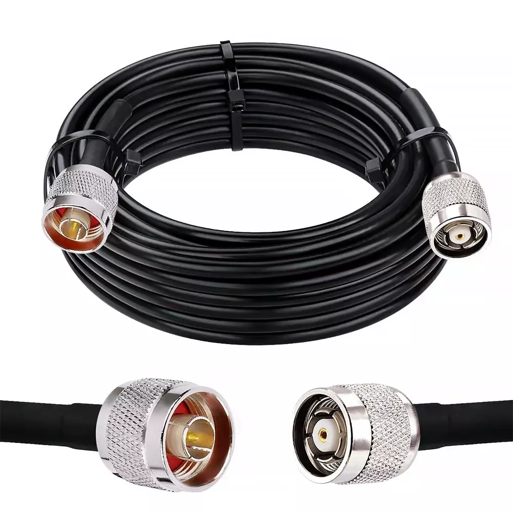 GENERIC RG-58 N-Male to RP-TNC Male Low Loss RF Shield Coaxial Cable 50 m Length PVC Jacket, CA0604