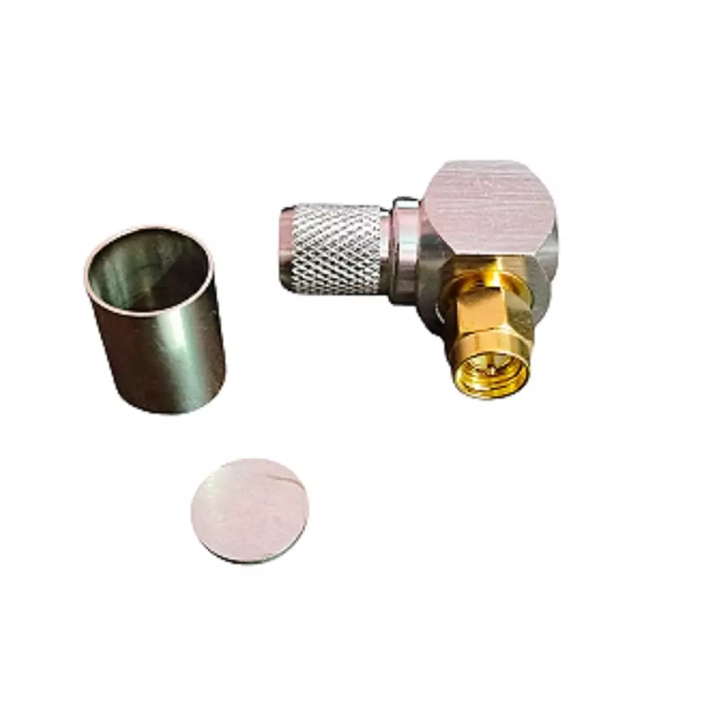 GENERIC SMA Male Right Angle RF Coaxial Connector Crimp Type 50 Ω Impedance