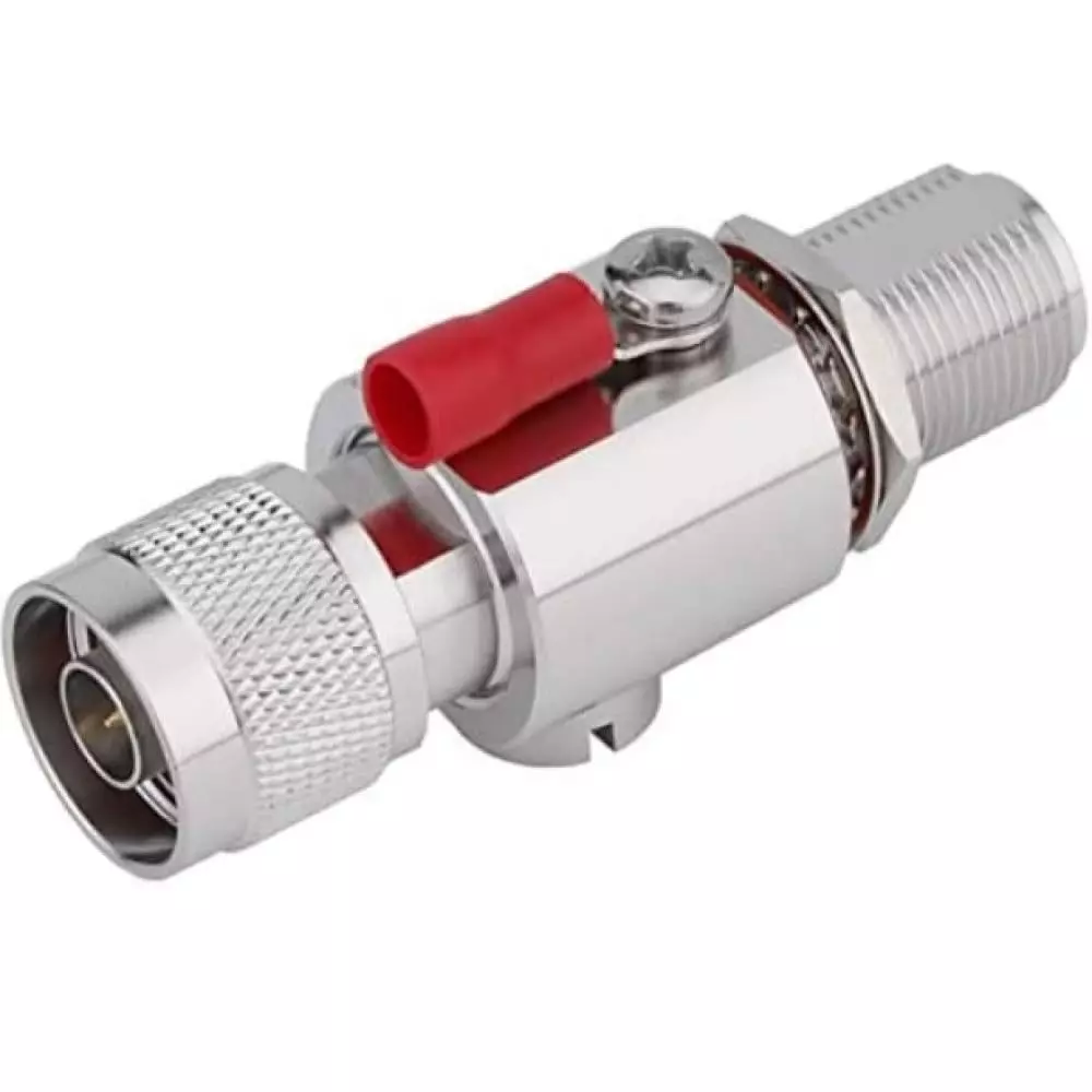 GENERIC Lightning Arrestor Surge Protector Brass Tri-Alloy Plated N Male to N Female Connector for Coaxial Cable