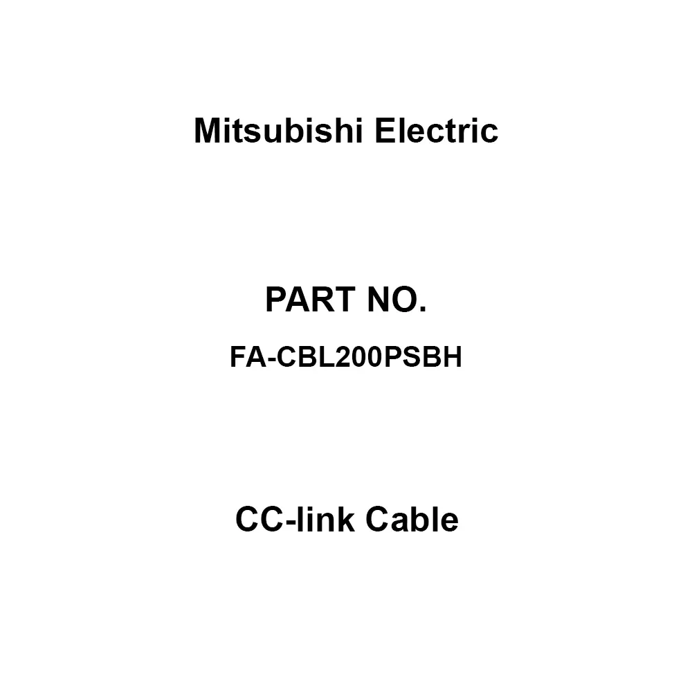 Mitsubishi Electric CC-link Cable 34.5 or less Ω / km Conductor Resistance 0.32 mm Wire Diameter, FA-CBL200PSBH