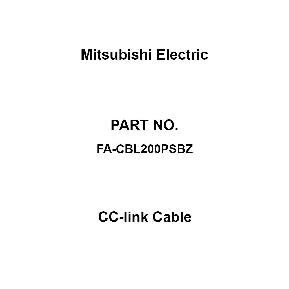Mitsubishi Electric CC-link Cable 43.4 or less Ω / km Conductor Resistance 0.08 mm Wire Diameter, FA-CBL200PSBZ