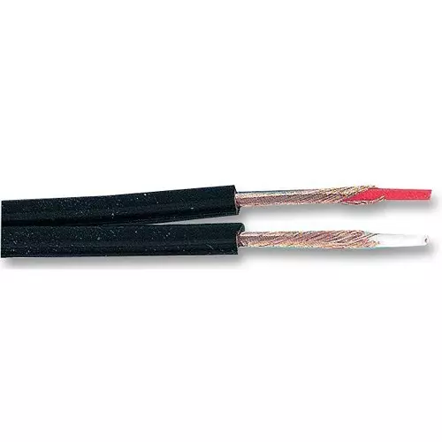 PRO POWER Cable, Twin, Scrned, 20/0.12 mm, Blk,100M, JY-8022