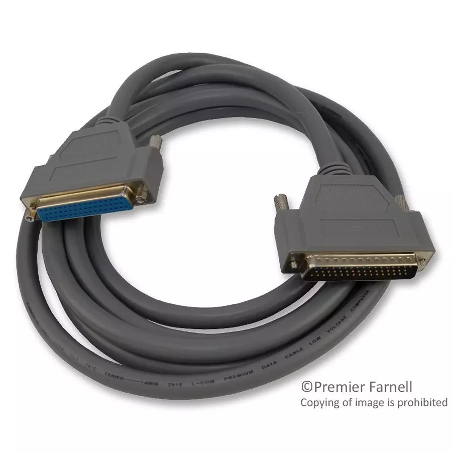 L-COM COMPUTER CABLE, DSUB 50P PLUG-SKT, 3.05M, CSMN50MF-10