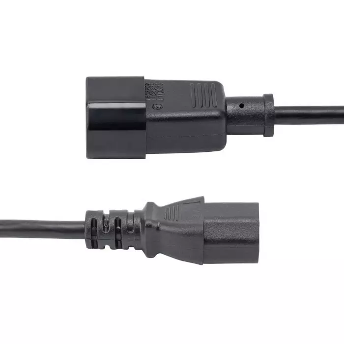 StarTech.com Straight IEC C13 Socket to Straight IEC C14 Plug Power Cord 1 m, PXT1001M