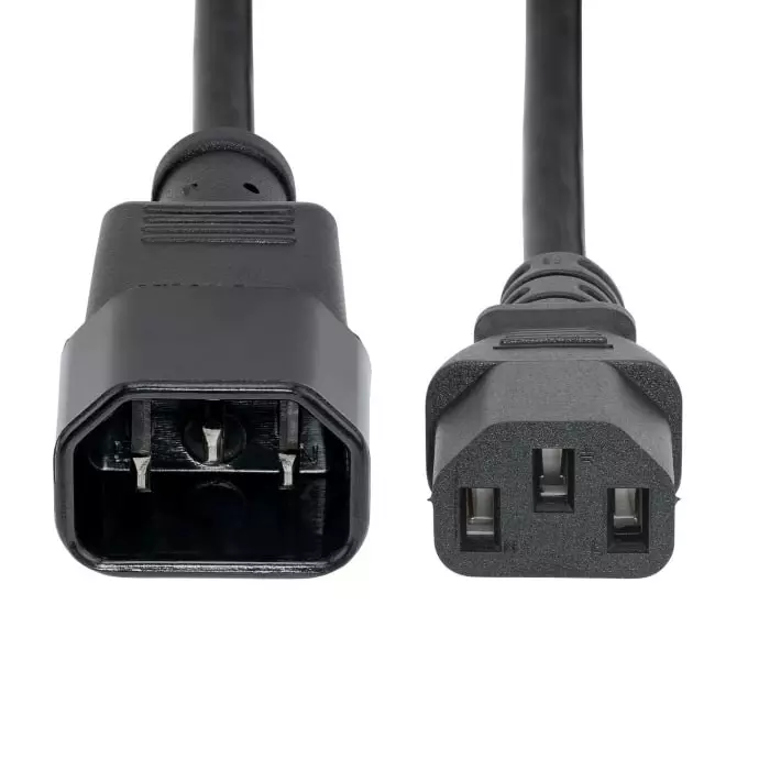 StarTech.com Straight IEC C13 Socket to Straight IEC C14 Plug Power Cord 1 m, PXT1001M