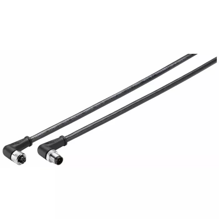 Siemens Right Angle Male M12 to Right Angle Female M12 Sensor Actuator Cable, 500mm, 6XV18016GE50
