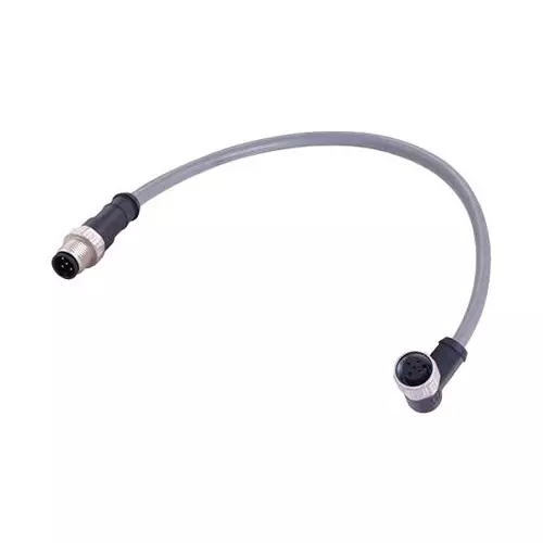 HARTING Sensor Cbl, 5P M12 Plug-R/A Rcpt, 19.7", 21355154564005