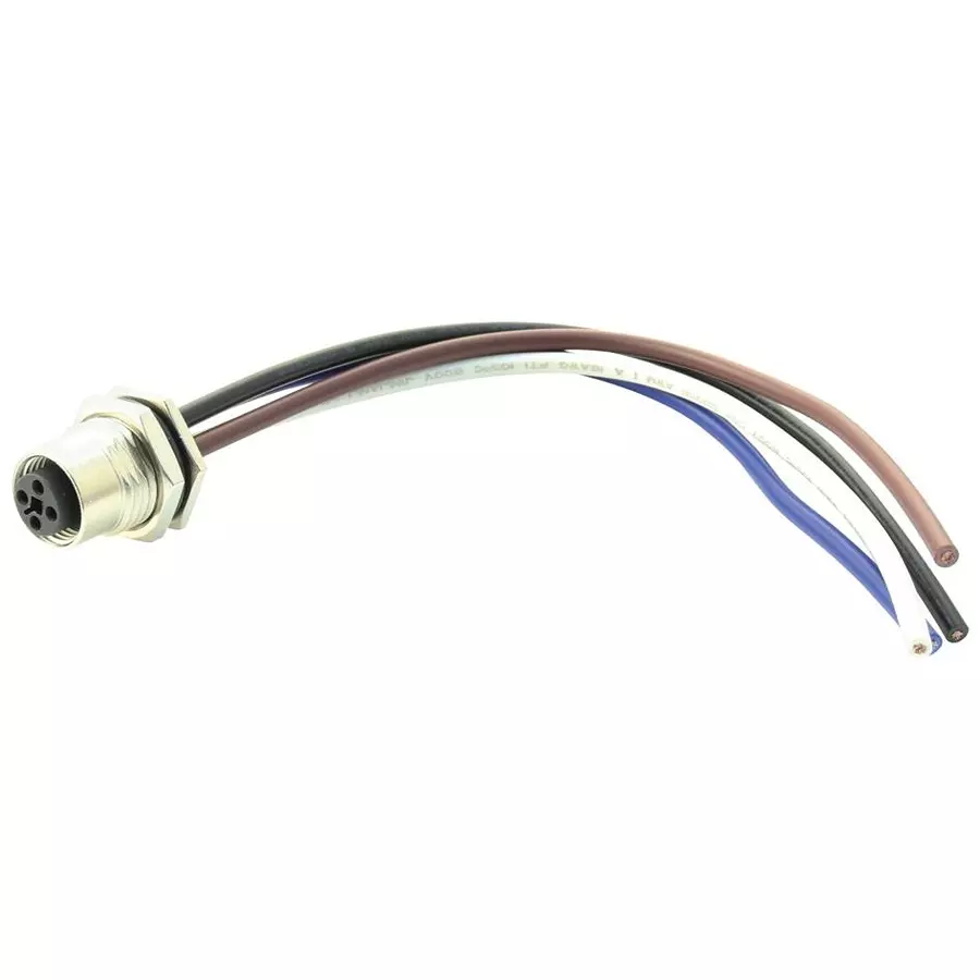 AMPHENOL LTW Sensor Cord, 4P, M12 Plug-Freeend, 150 mm, M12S-04PMMS-SF8B15