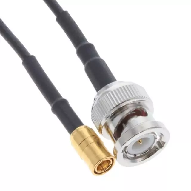 NBR RG-58 BNC Male to SMB Female Low Loss Coaxial Cable 50 Ω Impedance 0.15 db/m Attenuation 5 m, Black