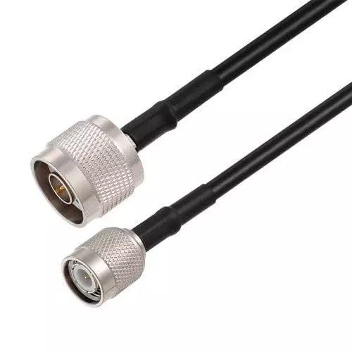 NBR RG-58 N Male to RP-TNC Male Low Loss Coaxial Cable PVC Jacket Tinned Copper Conductor 50 Ω Impedance 10 m, Black