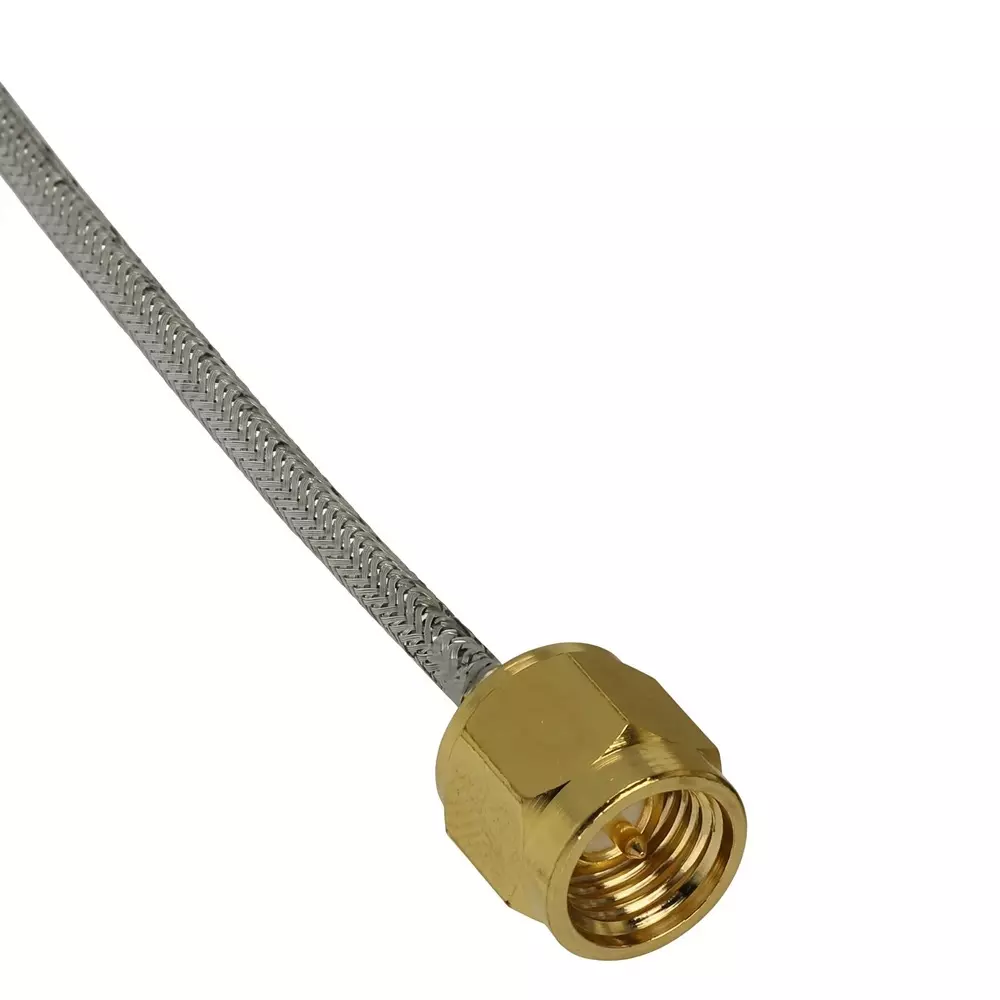 NBR  SMA Male to SMA Male Coaxial Antenna Cable 50 Ω Impedance 10 cm (4 inch) Length, Silver