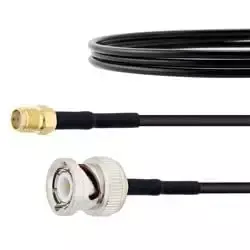 NBR RG-58 BNC Male to SMA Female Coaxial Cable 50 Ω Impedance 2 m Length, Black