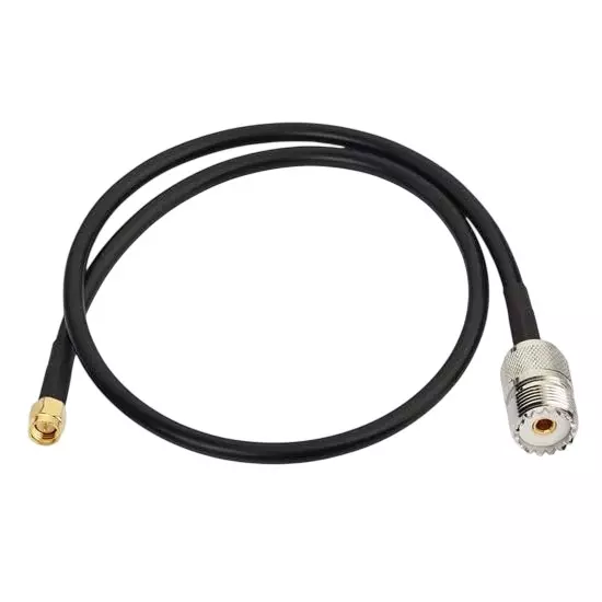 GENERIC RG-58 SMA Male to UHF SO-239 Female Low Loss Antenna Pigtail RF Coaxial Cable 50 cm (20 inch) Length Black, CA0063