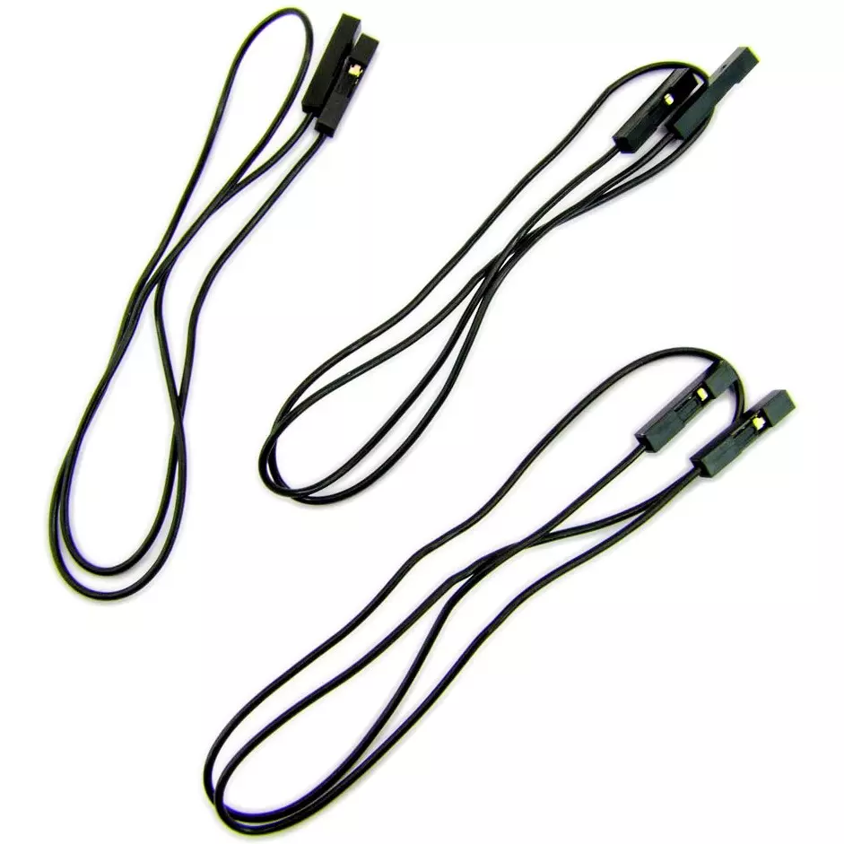 Kyoritsu Electronics Cable Black Soft wire Cable 1 S (Socket) -1 S (Socket) Cable type, 311-208-10 (Pack of 3)