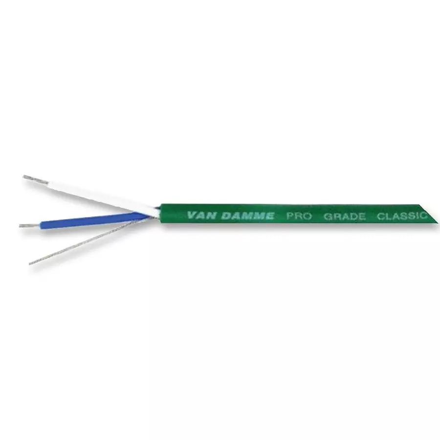 VAN DAMME Cable, 1Pair, 7/0.2Mm, Green, Per M, 268014C