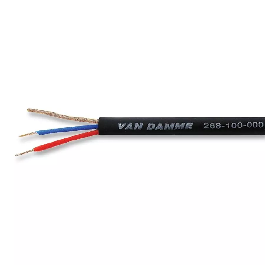 VAN DAMME Cable, Twisted Pair, Black, Per M, 268-100-000