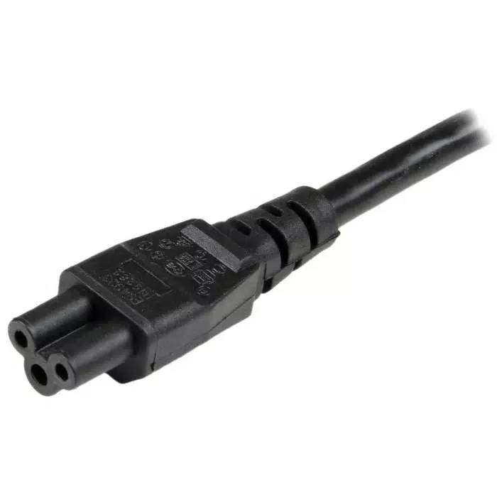StarTech.com Right Angle CEE 7/7 Plug to Straight IEC C5 Socket Power Cord 2 m, PXTNB3SEU2M