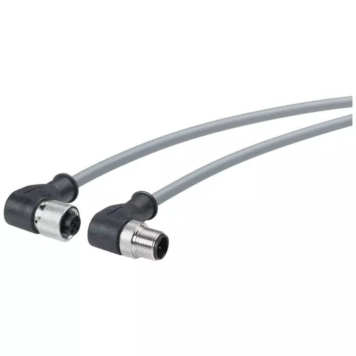 Siemens Right Angle Male M12 to Right Angle Female M12 Sensor Actuator Cable, 1m, 6XV18015GH10