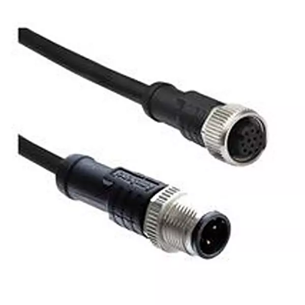 AMPHENOL LTW Sensor Cable, 12P M12 Plug-Rcpt, 0.5M, M12A12ML-12AFL-SBA05.