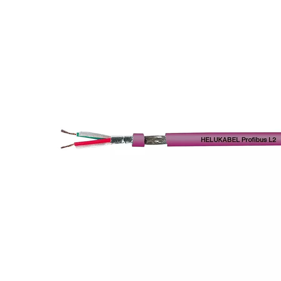 HELUKABEL Profibus L2 BUS Cable Polyurethane 100 m 2 Core 0.22 mm² Cross-Section Purple, 800648